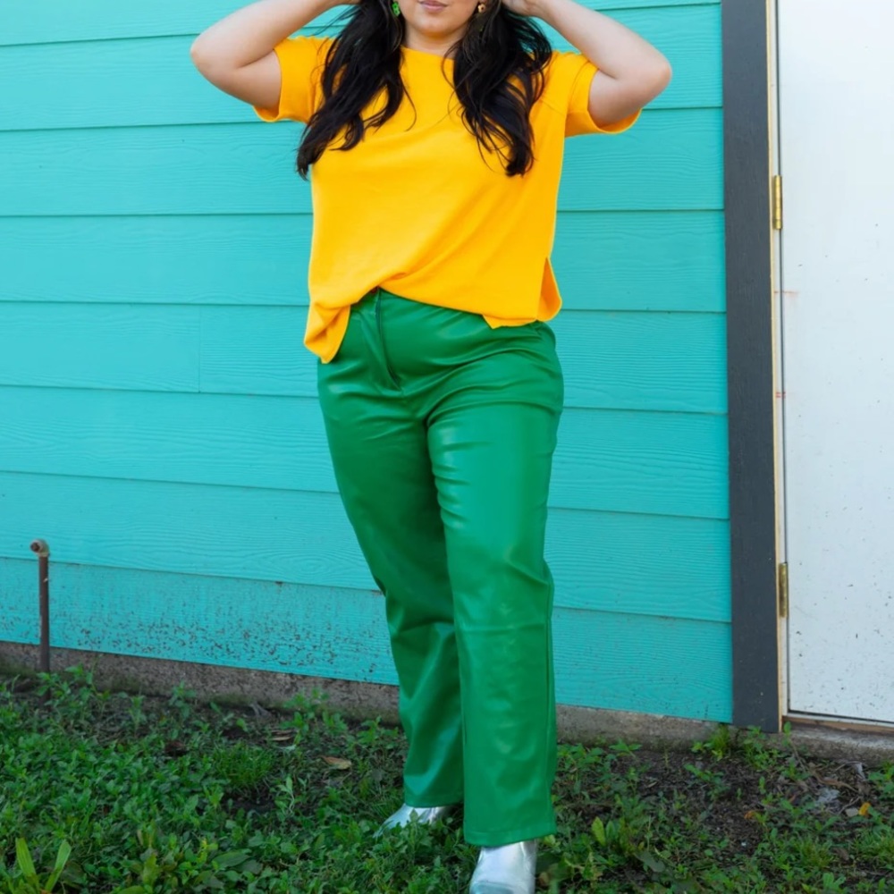 Green Leather Pants